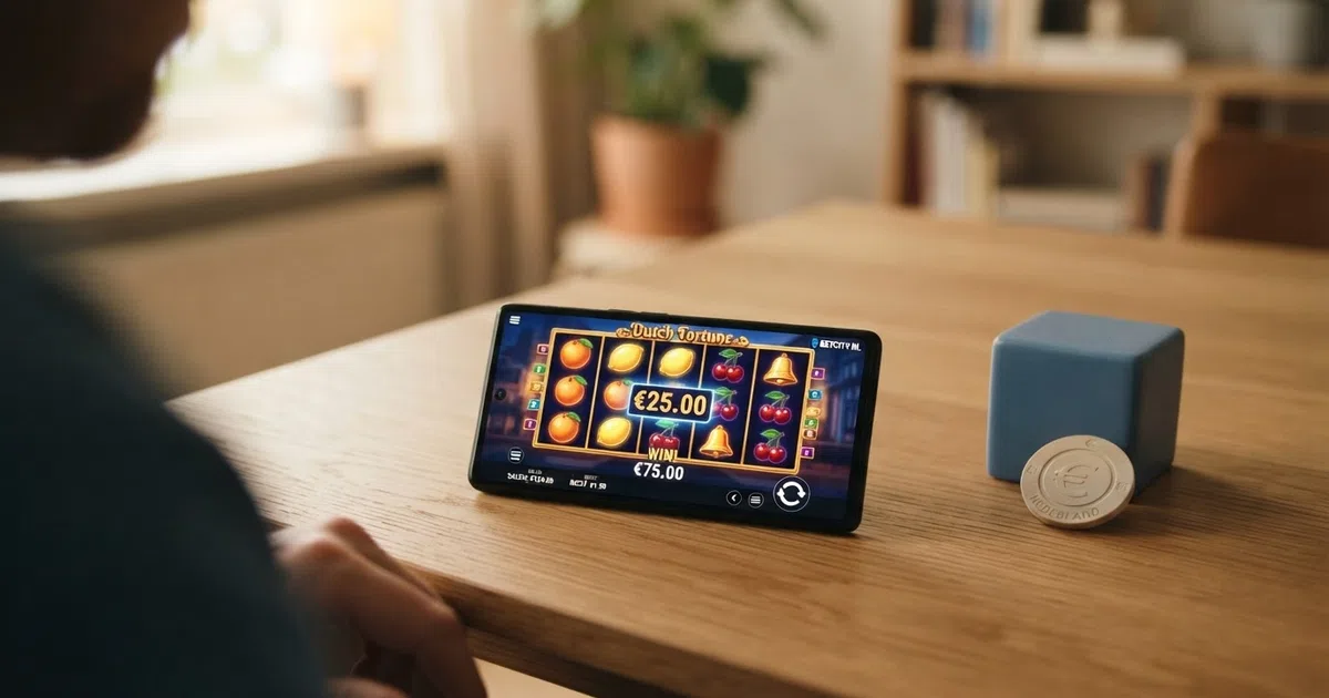 De interface van een legaal Nederlands online casino met het Cruks-logo en een waarschuwingstekst over verantwoord spelen