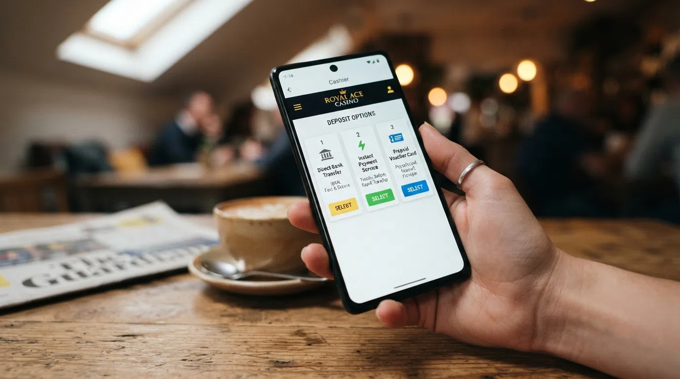 De betaalopties iDEAL, Trustly en Paysafecard naast elkaar op een casino-kassapagina